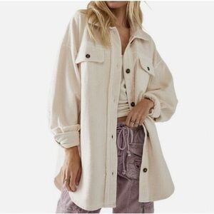 Free People Cream Utility Jacket